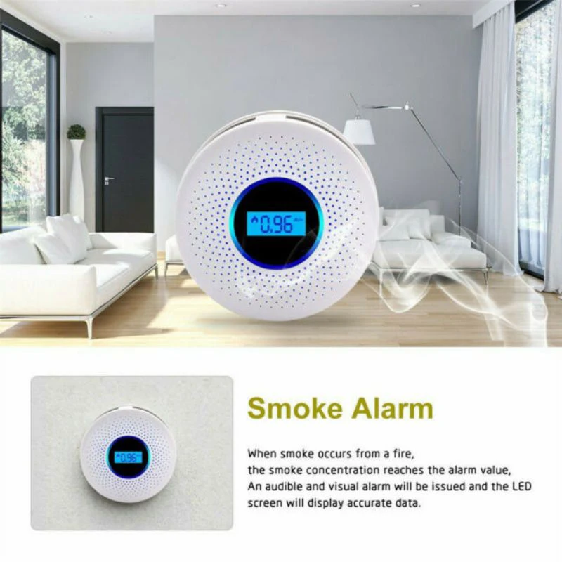 Two In One Carbon Monoxide Detector And Smoke Alarm With Voice Warning LCD Digital Display
Two In One Carbon Monoxide Detector And Smoke Alarm With Voice Warning LCD Digital Display
