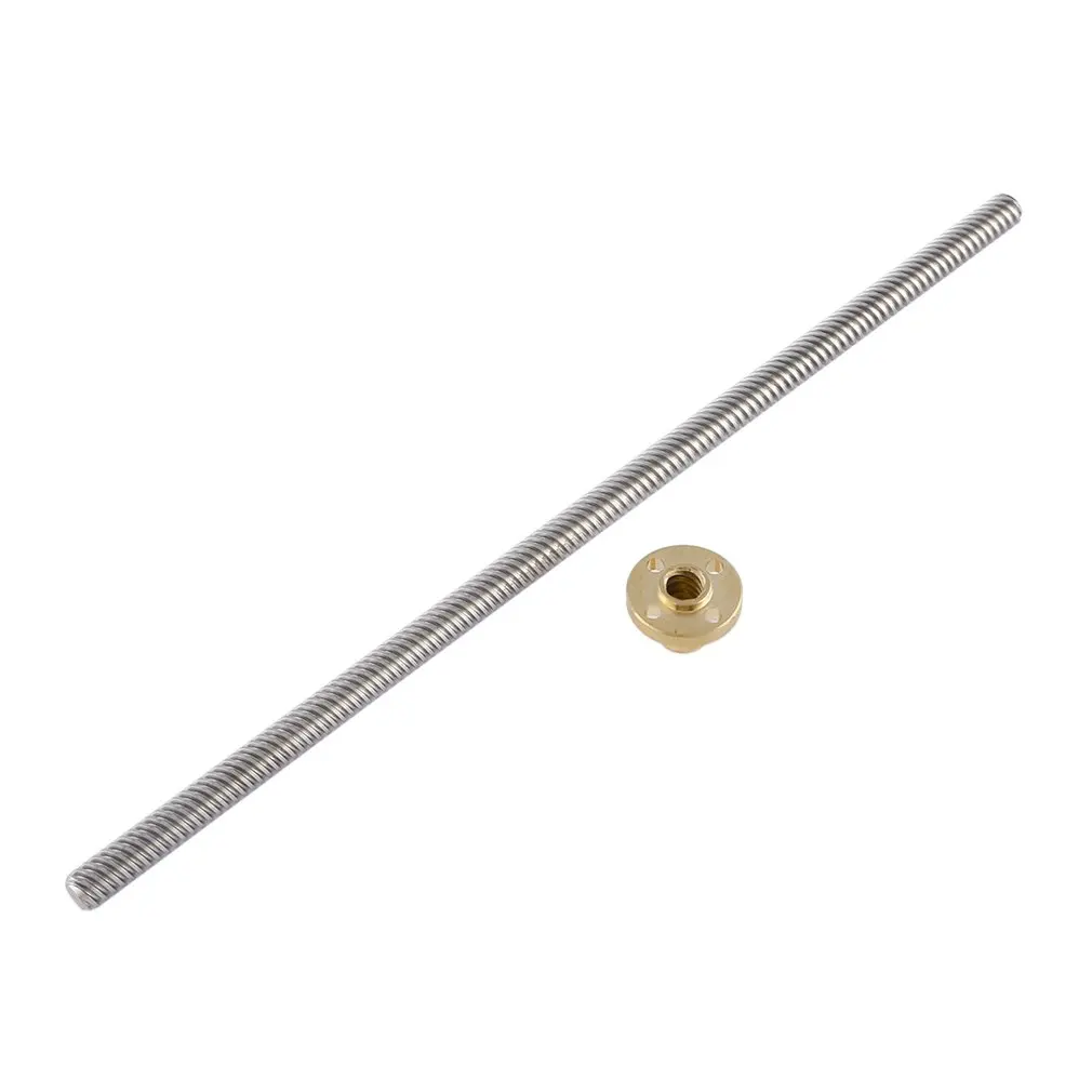 T8 Lead Screw for RepRap 3D Printers Parts Trapezoidal Screw Copper Nuts Leadscrew Part Length 250mm 300mm 350mm 400mm 500mm
T8 Lead Screw for RepRap 3D Printers Parts Trapezoidal Screw Copper Nuts Leadscrew Part Length 250mm 300mm 350mm 400mm 500mm