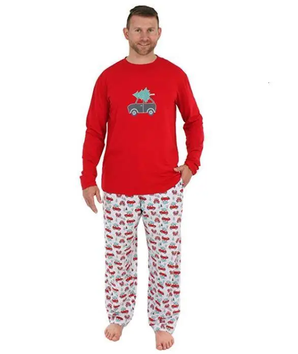 Family Christmas Pajamas Cartoon Parenting Suit Red Small Vehicle Printing Home Furnishing Clothes Fashion Family Matching Look6.jpg