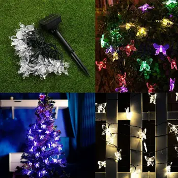 4.5m/5m 20 Led Butterfly Solar String Lights Garland Outdoor Waterproof Fairy Light String Wedding Party Decor With Solar Panel
4.5m/5m 20 Led Butterfly Solar String Lights Garland Outdoor Waterproof Fairy Light String Wedding Party Decor With Solar Panel