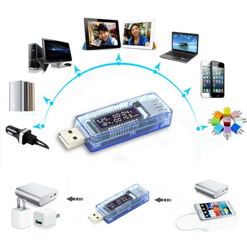 

USB Gadgets Quality Mobile USB Charger Mobile Voltage Detector Voltage Current and Voltage Ammeter Voltmeter