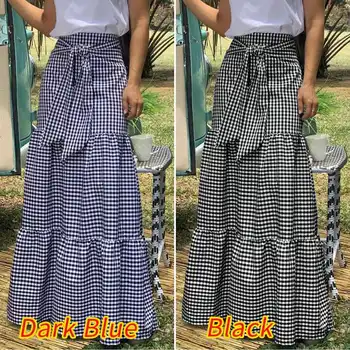 Women 2020 Autumn Fashion Plaid Skirts Celmia Vintage Check Long Skirt High Waist Casual Loose Bandage Patchwork Maxi Skirts 5XL 
Women 2020 Autumn Fashion Plaid Skirts Celmia Vintage Check Long Skirt High Waist Casual Loose Bandage Patchwork Maxi Skirts 5XL