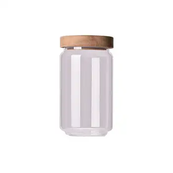 Glass Storage Jar Clear Container With Wooden Lid Transparent Heat-Resistant Glass Bottle Sealed Jar Kitchen Food Storage Tank
Glass Storage Jar Clear Container With Wooden Lid Transparent Heat-Resistant Glass Bottle Sealed Jar Kitchen Food Storage Tank
