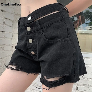OneLineFox Ripped High Waisted Jean Shorts Casual Hollow Out Buttons Short Pants Women Harajuku Punk Denim Shorts Ladies Summer
OneLineFox Ripped High Waisted Jean Shorts Casual Hollow Out Buttons Short Pants Women Harajuku Punk Denim Shorts Ladies Summer