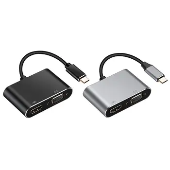 Type-C Interface Device Converter 4 in 1 HUB USB3.0 USB-C PD HDMI VGA Video Audio Aluminum Alloy Electronic Adapter
Type-C Interface Device Converter 4 in 1 HUB USB3.0 USB-C PD HDMI VGA Video Audio Aluminum Alloy Electronic Adapter