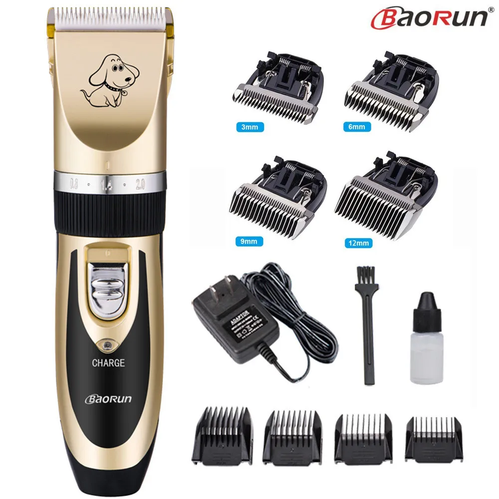 

Baorun P2 Professional Pet Dog Hair Trimmer Animal Grooming Clippers Cat Cutter Machine Shaver Electric Scissor Clipper+4 Knives