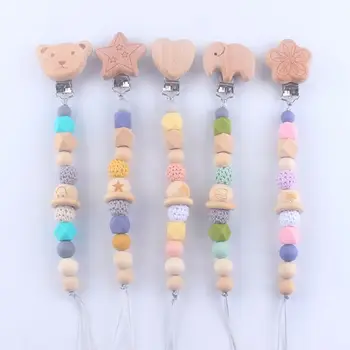 Wooden Bead Dummy Clip Holder Cute Pacifier Clips Soother Chains Baby Teething Toy for Baby
Wooden Bead Dummy Clip Holder Cute Pacifier Clips Soother Chains Baby Teething Toy for Baby