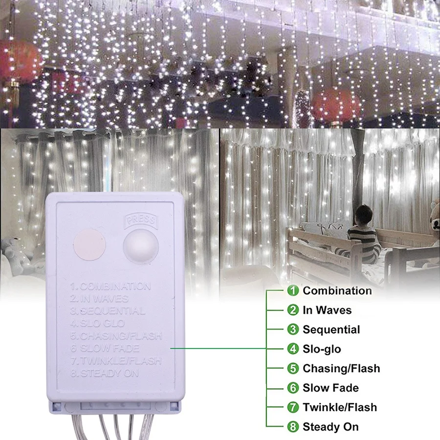 29.5FT x 9.8FT 900-LED White Light Romantic Christmas Wedding Outdoor Decoration Curtain String Light US Standard
29.5FT x 9.8FT 900-LED White Light Romantic Christmas Wedding Outdoor Decoration Curtain String Light US Standard
