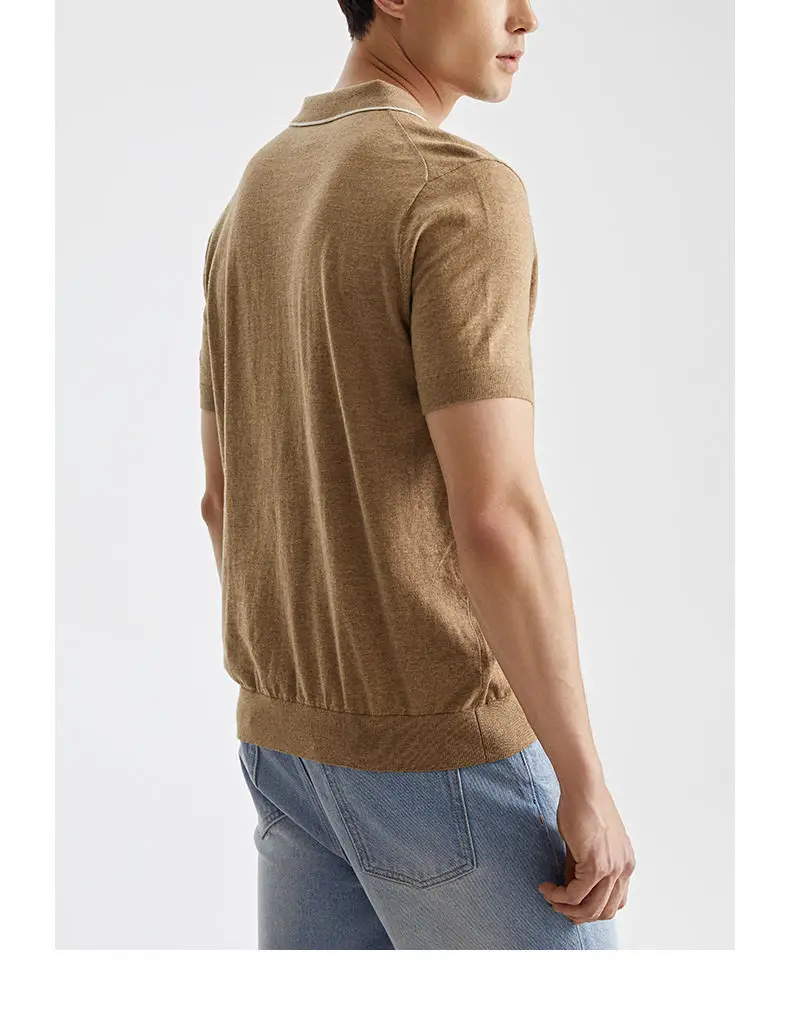 MuLS Brand Male Polo Shirt Men Quality Combed Cotton Summer Solid Knit Sweater Polo Male Pullover Trun-down Collar Plus Size 4XL 08