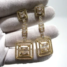 Luxury Nigeria Long Dangle Earring For Women Cubic Zircon Crystal CZ African Bridal Earring aretes de mujer modernos 2020 
Luxury Nigeria Long Dangle Earring For Women Cubic Zircon Crystal CZ African Bridal Earring aretes de mujer modernos 2020
