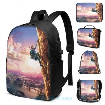 Funny Graphic print Zelda Breath of the Wild poster art USB Charge Backpack men School bags Women bag Travel laptop bag
Funny Graphic print Zelda Breath of the Wild poster art USB Charge Backpack men School bags Women bag Travel laptop bag