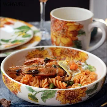 1pcs sunflower ceramic disc steak sushi cuisine dish soup bowl ceramic service dish cake dish western food dish cup beautiful 
1pcs sunflower ceramic disc steak sushi cuisine dish soup bowl ceramic service dish cake dish western food dish cup beautiful