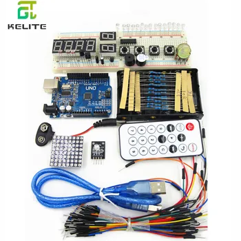 new 1set starter kit with UNO R3 MEGA328P+830 holes Breadboard basics of using the
new 1set starter kit with UNO R3 MEGA328P+830 holes Breadboard basics of using the