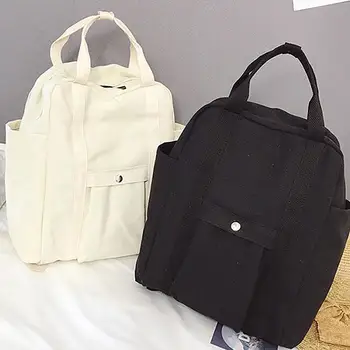 Women Casual Solid Color Pockets Canvas Backpack Large Capacity Travel Handbag Casual Large Capacity Solid Color Multi Pockets
Women Casual Solid Color Pockets Canvas Backpack Large Capacity Travel Handbag Casual Large Capacity Solid Color Multi Pockets