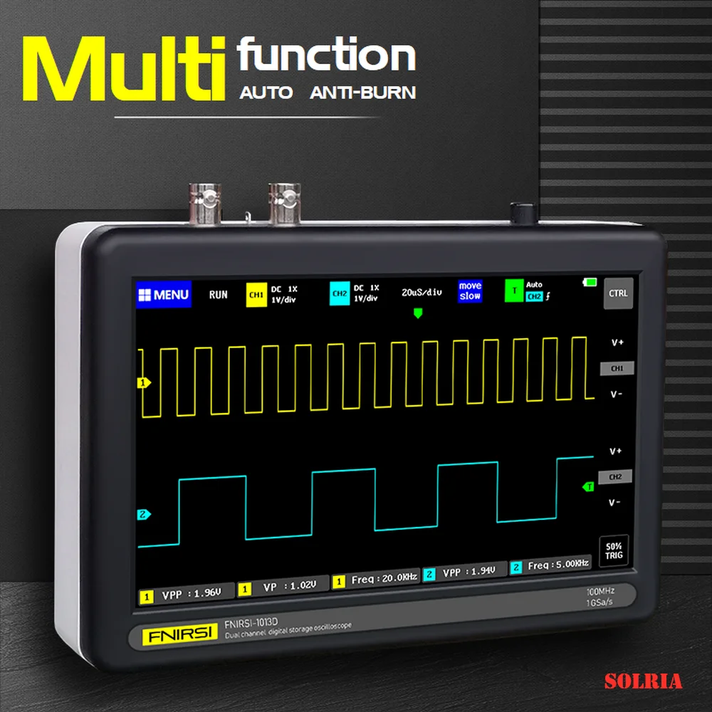 7 Inch Electric Oscilloscope with 1GB Storage Dual Channel Digital Touch Panel Oscilloscope FFT Display FNIRSI 1013D Portable
7 Inch Electric Oscilloscope with 1GB Storage Dual Channel Digital Touch Panel Oscilloscope FFT Display FNIRSI 1013D Portable