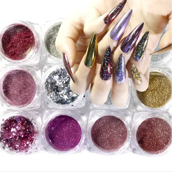6pcs/24pcs/set Nail Glitter Magic Mirror Iridescent Flakes Sequins Gold Silver Super Shining Paillette Nail Art Decorations 
6pcs/24pcs/set Nail Glitter Magic Mirror Iridescent Flakes Sequins Gold Silver Super Shining Paillette Nail Art Decorations