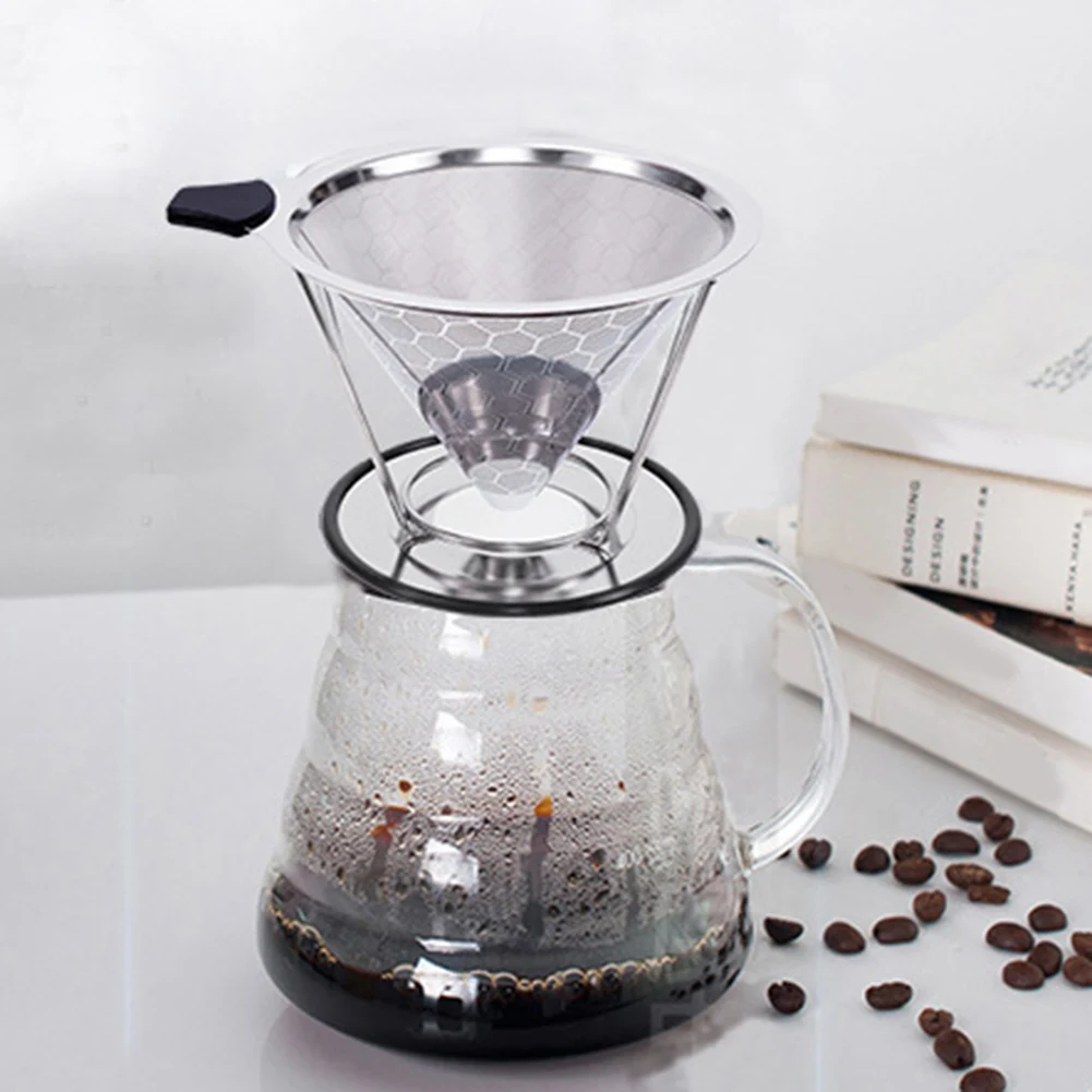 New Stainless Steel Coffee Filter Reusable Pour Over Coffee Filter Cone Coffee Dripper with Removable Cup Stand NE
New Stainless Steel Coffee Filter Reusable Pour Over Coffee Filter Cone Coffee Dripper with Removable Cup Stand NE