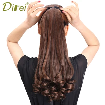 DIFEI Women Synthetic Long Wavy Ponytail Black Brown Drawstring One Clip in Hair Extensions Pony Tail Hairpiece Hairstyles
DIFEI Women Synthetic Long Wavy Ponytail Black Brown Drawstring One Clip in Hair Extensions Pony Tail Hairpiece Hairstyles