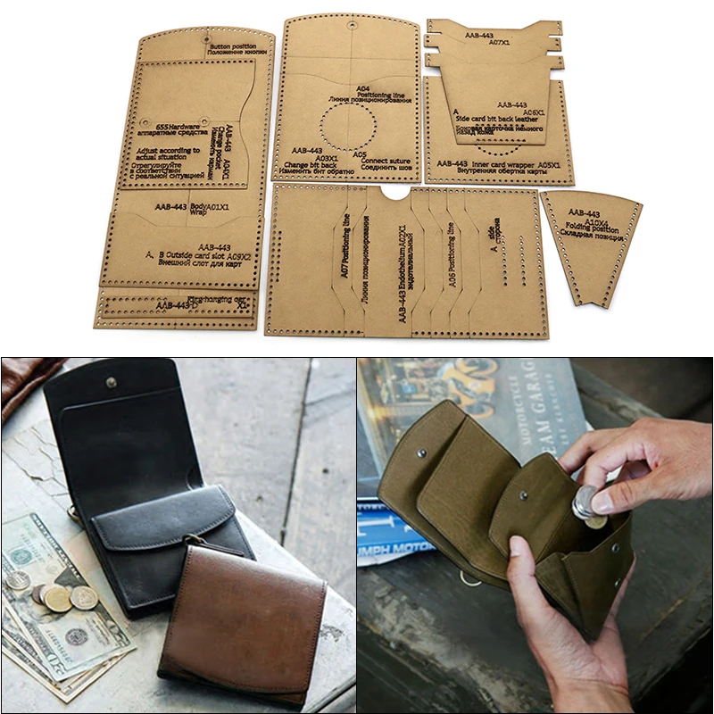 DIY Handmade Leather Tools Short Wallet Kraft Paper Template Coin Wallet Mold Sewing Design Drawings Pattern
DIY Handmade Leather Tools Short Wallet Kraft Paper Template Coin Wallet Mold Sewing Design Drawings Pattern