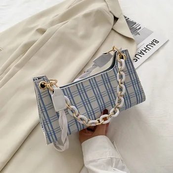 Summer trend women bags Korean retro shoulder bag Western style small bag lattice acrylic chain armpit bag 
Summer trend women bags Korean retro shoulder bag Western style small bag lattice acrylic chain armpit bag