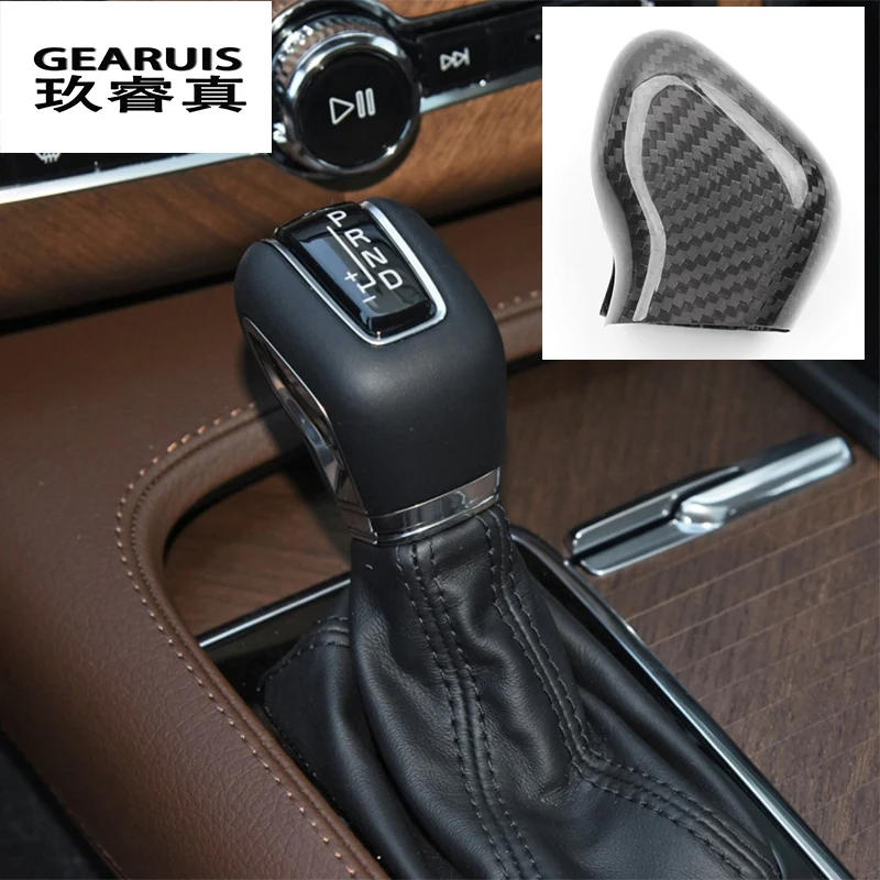 

Car Styling Carbon fiber Gear Shift Handle Sleeve Buttons Cover Sticker For Volvo XC60 S60 V40 V60 S90 XC90 Interior Accessories