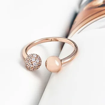 Authentic 925 Sterling Silver Pan Ring New Rose Gold Inlaid Beaded Ring For Women Wedding Party Gift Fashion Jewelry
Authentic 925 Sterling Silver Pan Ring New Rose Gold Inlaid Beaded Ring For Women Wedding Party Gift Fashion Jewelry
