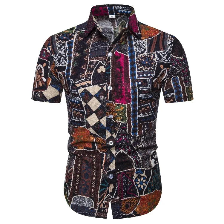 2019 New Style Large Size MEN'S Short-sleeved Shirt Ethnic-Style Series Casual Printed Shirt
2019 New Style Large Size MEN'S Short-sleeved Shirt Ethnic-Style Series Casual Printed Shirt