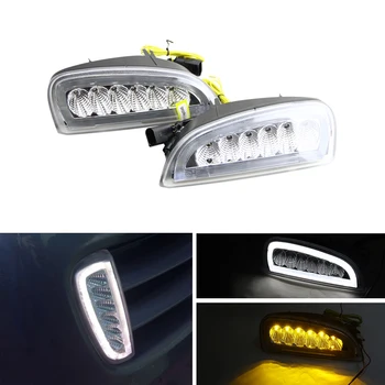 Clear Lens Xenon White Led Daytime Running Lights W/ Amber Turn Signal Lamp For Porsche Cayenne 2007-2010 Car DRL Fog Light 
Clear Lens Xenon White Led Daytime Running Lights W/ Amber Turn Signal Lamp For Porsche Cayenne 2007-2010 Car DRL Fog Light