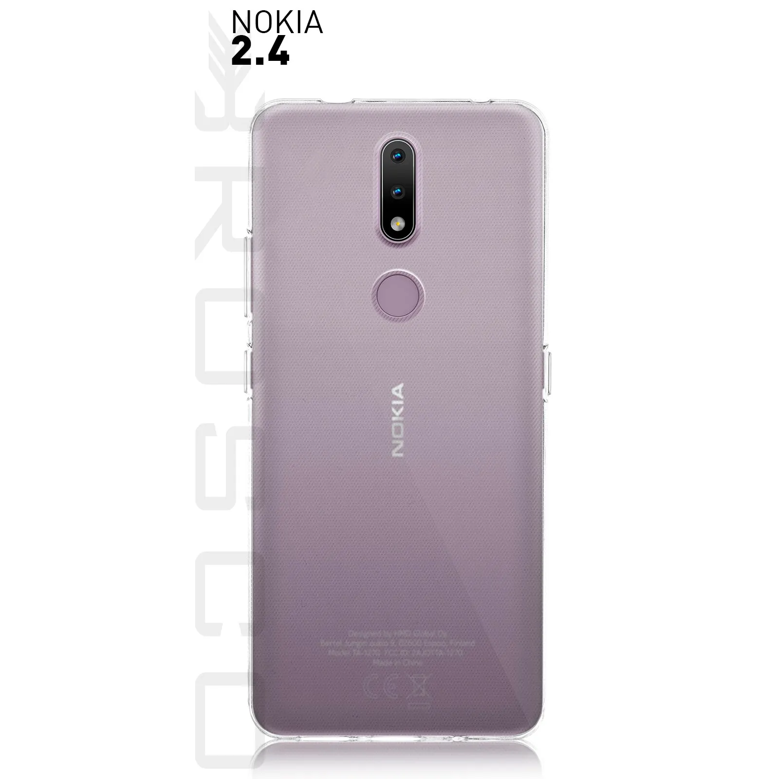 Качественный силиконовый чехол ROSCO для Nokia 1.4 2.4 с бортиком вокруг модуля камер и