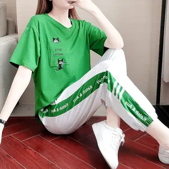 Russia Hot Sale Korean Summer Suit New Kpop Casual Two Piece Set Fashion Trend Sportswear Femme 2 Pieces Pantalon Elegant 
Russia Hot Sale Korean Summer Suit New Kpop Casual Two Piece Set Fashion Trend Sportswear Femme 2 Pieces Pantalon Elegant