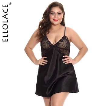 Ellolace Plus Size Women's Sleepwear Dress Sexy Lace Summer Sleeveless Strap Femme Nightdress for Women Backless Nightgown 4XL 
Ellolace Plus Size Women's Sleepwear Dress Sexy Lace Summer Sleeveless Strap Femme Nightdress for Women Backless Nightgown 4XL