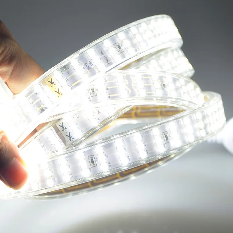 Трехрядная SMD 2835 Светодиодная лента 220 В 276 светодиодный s/m Водонепроницаемый
