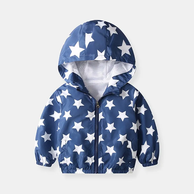 COOTELILI Dinosaur Printing Boys Windbreaker Children Clothes Hooded Autumn Kids Jacket For Boys Coat Children Clothes (8)