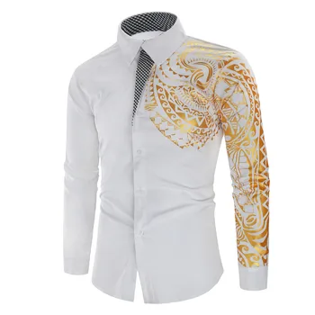 18 Colors New Men's Fashion Casual Slim Shirt High-grade Hot Stamping Totem Printed Long-sleeved Shirt
18 Colors New Men's Fashion Casual Slim Shirt High-grade Hot Stamping Totem Printed Long-sleeved Shirt