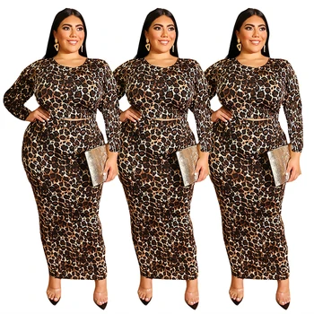 Autumn Plus Size 2 Piece Outfits for Women Leopard Office Lady Round Neck T Shirt and Mid-calf Skirt Set Wholesale Dropship
Autumn Plus Size 2 Piece Outfits for Women Leopard Office Lady Round Neck T Shirt and Mid-calf Skirt Set Wholesale Dropship
