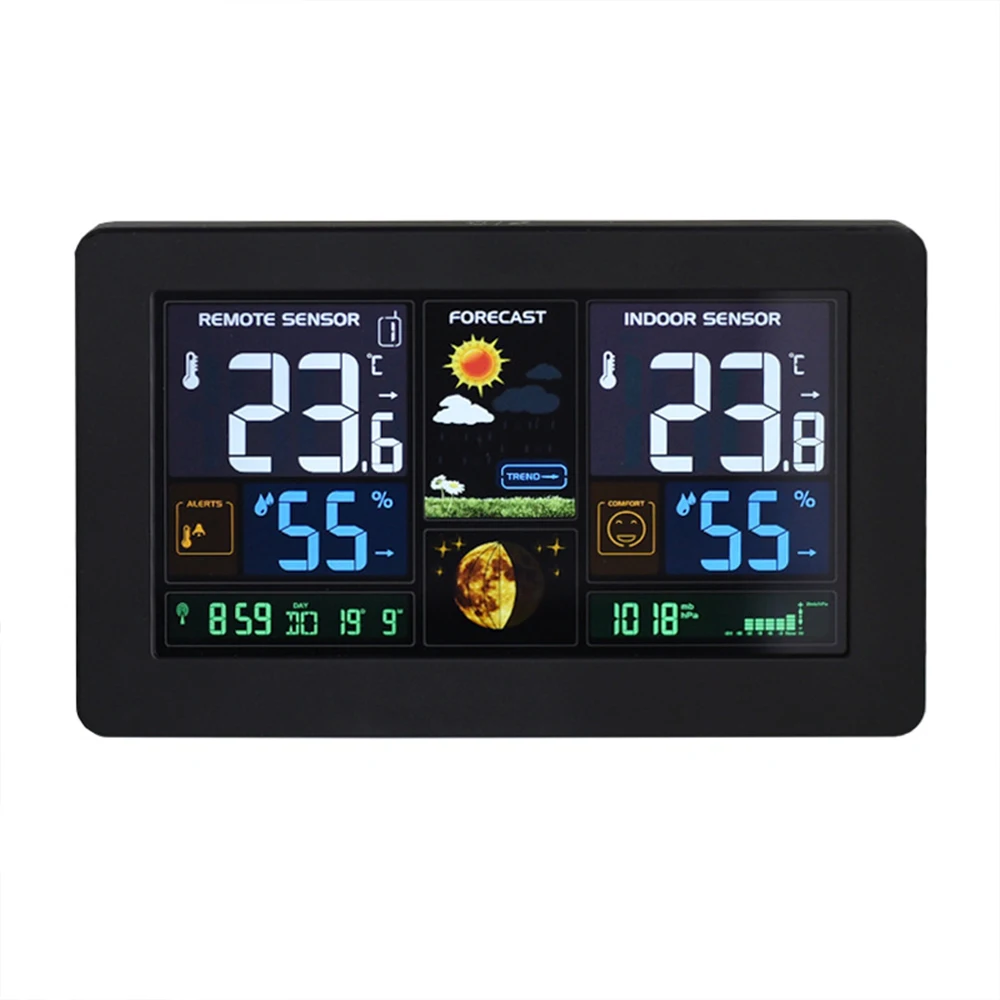 LCD Digital Thermometer Temperature Meter Home Weather Station Weather Forecast Barometer Time Alarm Clock Wireless
LCD Digital Thermometer Temperature Meter Home Weather Station Weather Forecast Barometer Time Alarm Clock Wireless