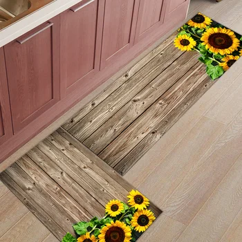 

Sunflowers Rustic Long Non-Slip Kitchen Mat Cover Entrance Door Mat Prayer Carpet Bath Carpet Outdoor Corridor Area Carpet