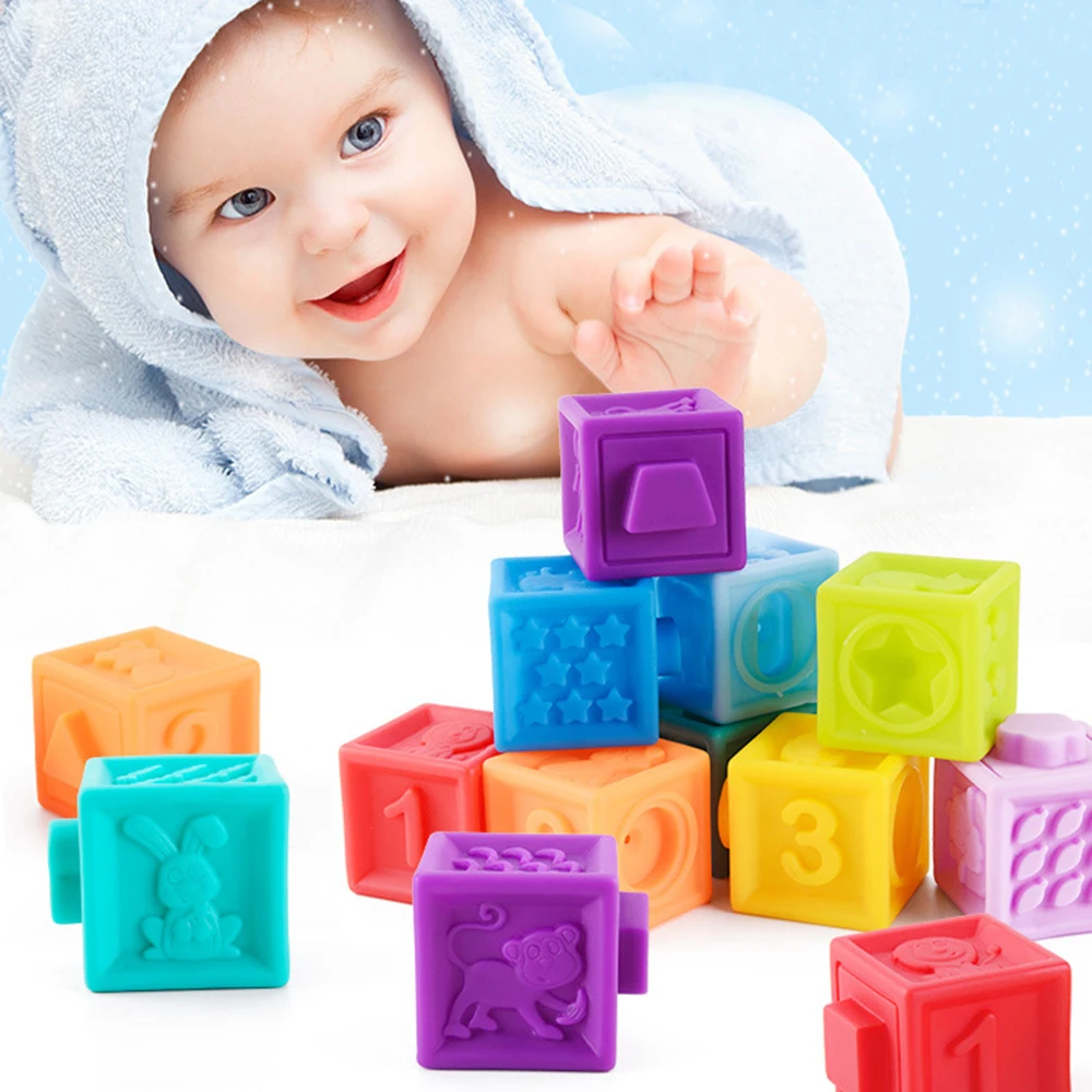10pcs/set Baby Teething Chewing Toys Blocks Soft Building Blocks Early Educational Squeeze Stackable Matching Game Toy
10pcs/set Baby Teething Chewing Toys Blocks Soft Building Blocks Early Educational Squeeze Stackable Matching Game Toy