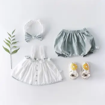 2PCS WLG Girls Outfits Toddler Summer Strap Dress and Short Set with Headband Baby Girl Ruffle Casual Clothes for 6-24M
2PCS WLG Girls Outfits Toddler Summer Strap Dress and Short Set with Headband Baby Girl Ruffle Casual Clothes for 6-24M