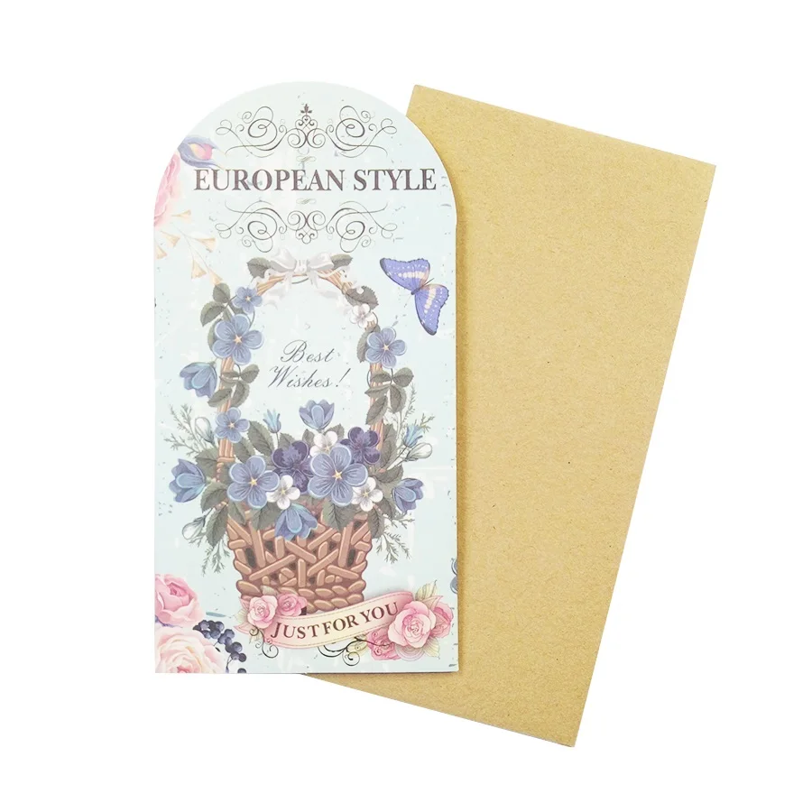 30pcs/lot romantic flower perfume bottle shape greeting card