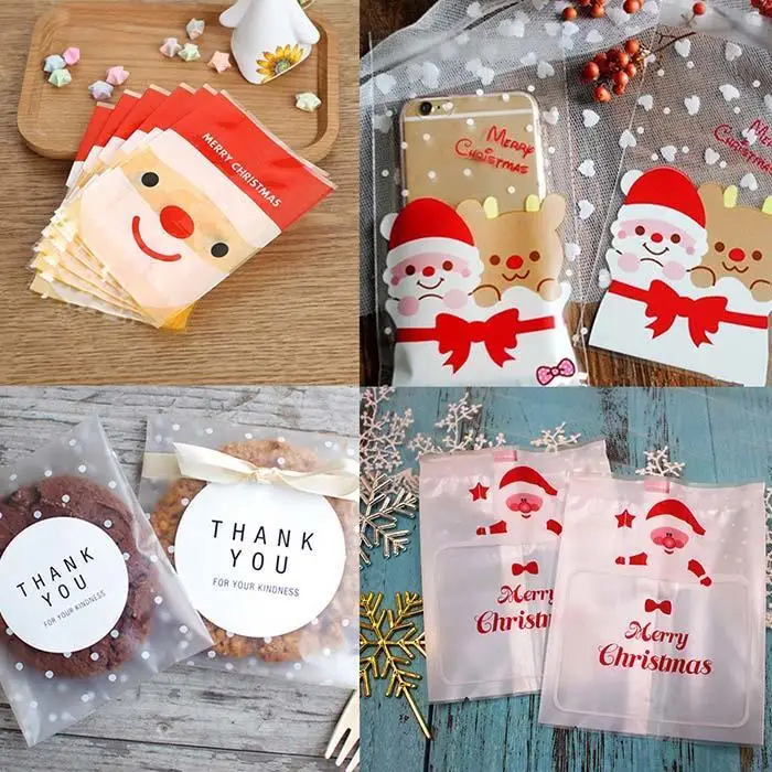 christmas candy biscuit small gift packaging of sugar bag(100pcs