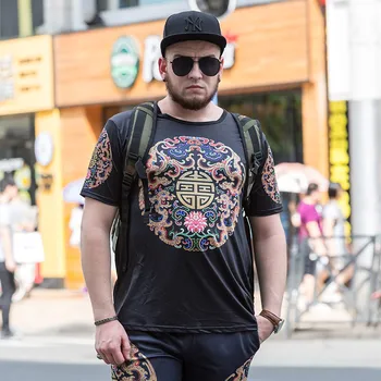 GONTHWID Simple printed large size short-sleeved T-shirt men plus fat increase loose street hip hop
GONTHWID Simple printed large size short-sleeved T-shirt men plus fat increase loose street hip hop