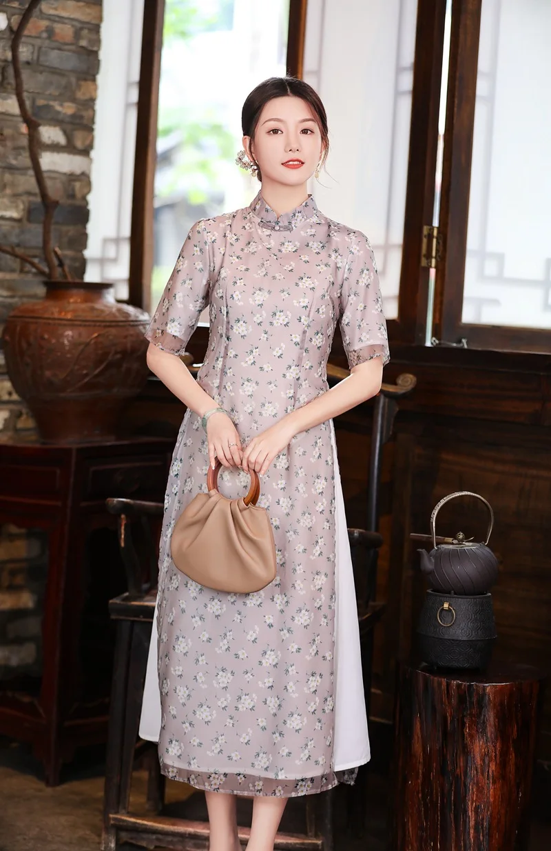 Винтажное платье-Ципао aodai со старинной историей Шанхая для женщин 2021 |