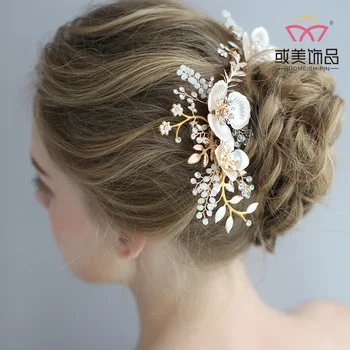 Handmade Gold Color Flower Hair Clips Wedding Tiara Hair Ornaments Tiara Jewelry Accessories For Women
Handmade Gold Color Flower Hair Clips Wedding Tiara Hair Ornaments Tiara Jewelry Accessories For Women