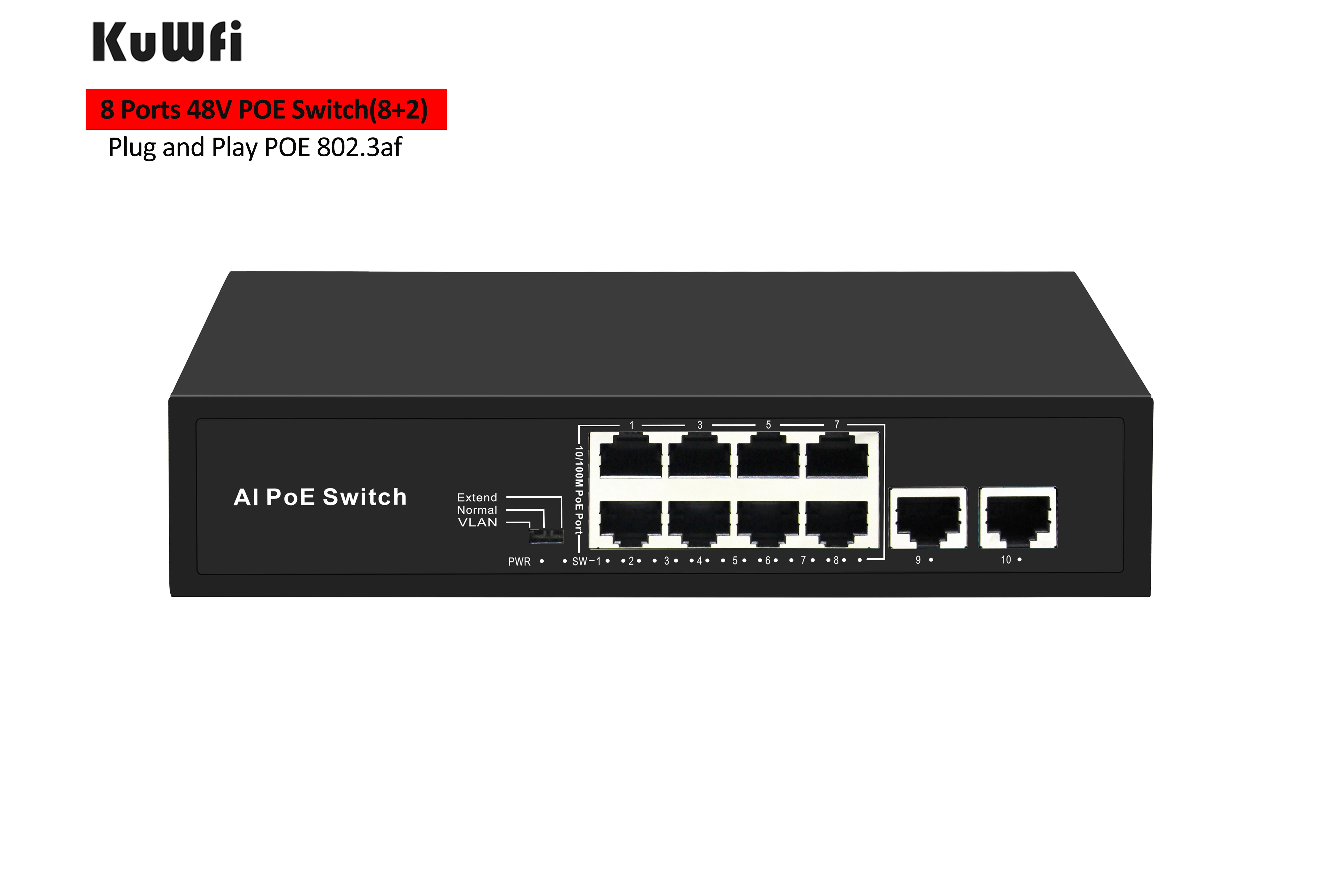 KuWFi POE Switch 8Ports 48V IEEE 802.3 af/at Ethernet Switch Suitable for IP camera/Wireless AP/POE camera
KuWFi POE Switch 8Ports 48V IEEE 802.3 af/at Ethernet Switch Suitable for IP camera/Wireless AP/POE camera