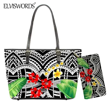 ELVISWORDS Women Fashion 2pcs Top Handle Bag Purse Hawaii Hibiscus Plumeria Polynesian Tribal PU Shoulder Handbag Large Capacity
ELVISWORDS Women Fashion 2pcs Top Handle Bag Purse Hawaii Hibiscus Plumeria Polynesian Tribal PU Shoulder Handbag Large Capacity