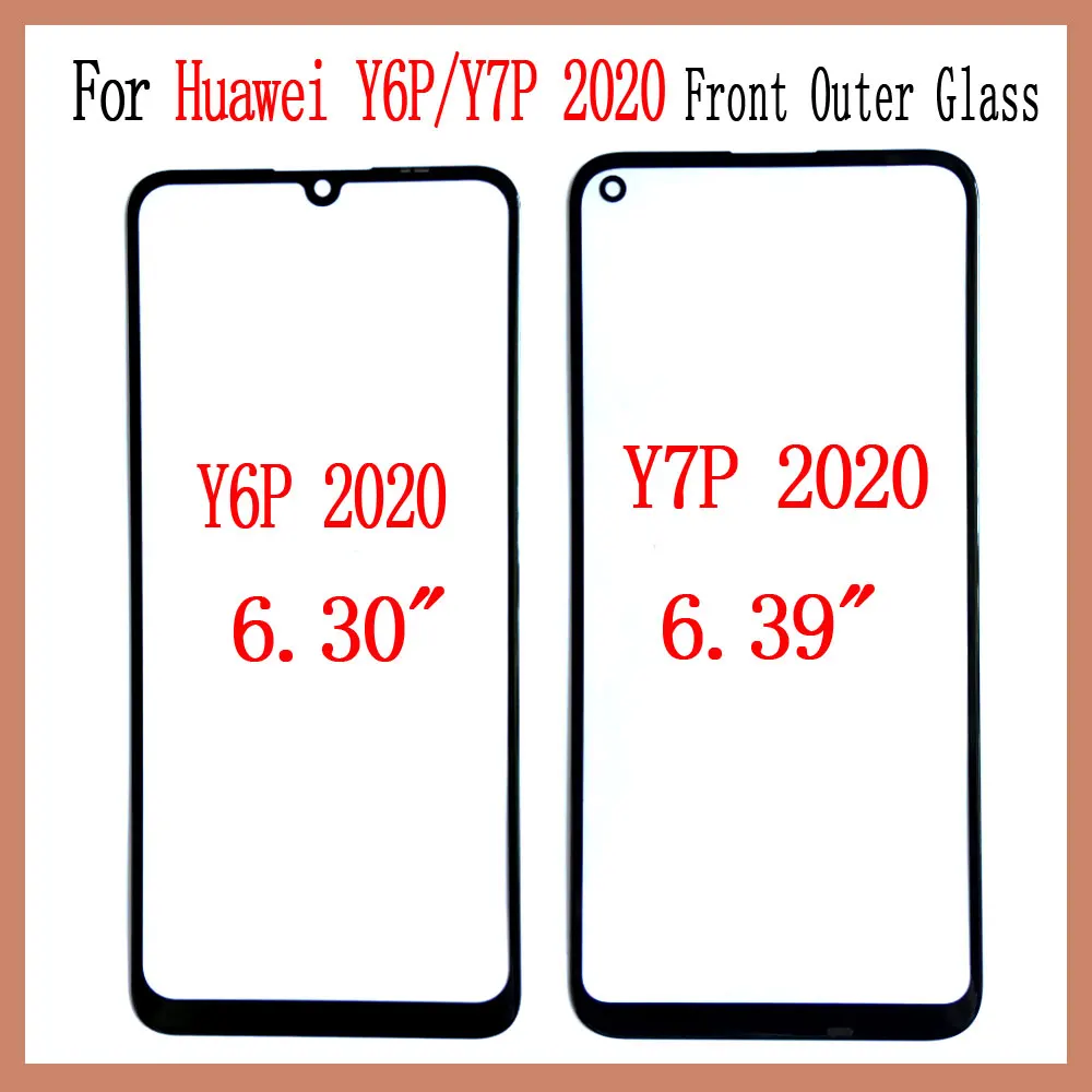 Переднее внешнее стекло для Huawei Y7P 2020 Y6P сенсорный экран стеклянная панель