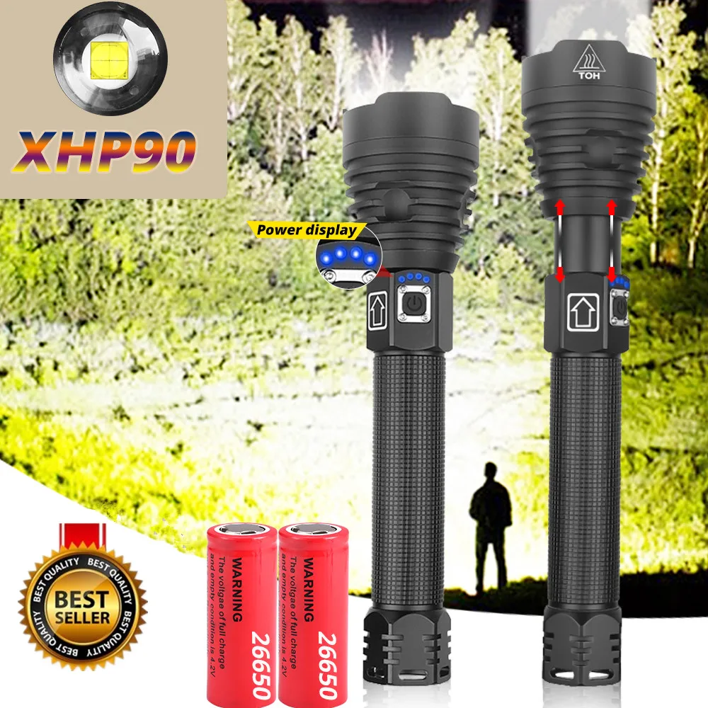 2020 XHP90 Powerful LED Flashlights XHP70 Zoom Tactical Torch Waterproof LED Flash Light 18650 26650 USB Rechargeable Linterna
2020 XHP90 Powerful LED Flashlights XHP70 Zoom Tactical Torch Waterproof LED Flash Light 18650 26650 USB Rechargeable Linterna