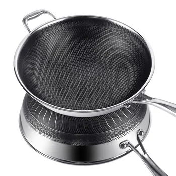 Non-stick frying pan 304 double-sided stainless steel frying pan fried vegetable cooker without lampblack cooking wok cookware
Non-stick frying pan 304 double-sided stainless steel frying pan fried vegetable cooker without lampblack cooking wok cookware