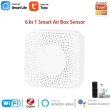 Zigbee3.0 Tuya Smart Air Box Formaldehyde PM2.5 Detector VOC,CO2,Temperature Humidity Sensor 6 in 1 Housekeeper App Control
Zigbee3.0 Tuya Smart Air Box Formaldehyde PM2.5 Detector VOC,CO2,Temperature Humidity Sensor 6 in 1 Housekeeper App Control